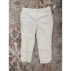 Talbots NWT Khaki Tan Straight Leg Cotton/Spandex Pants, Sz 16P